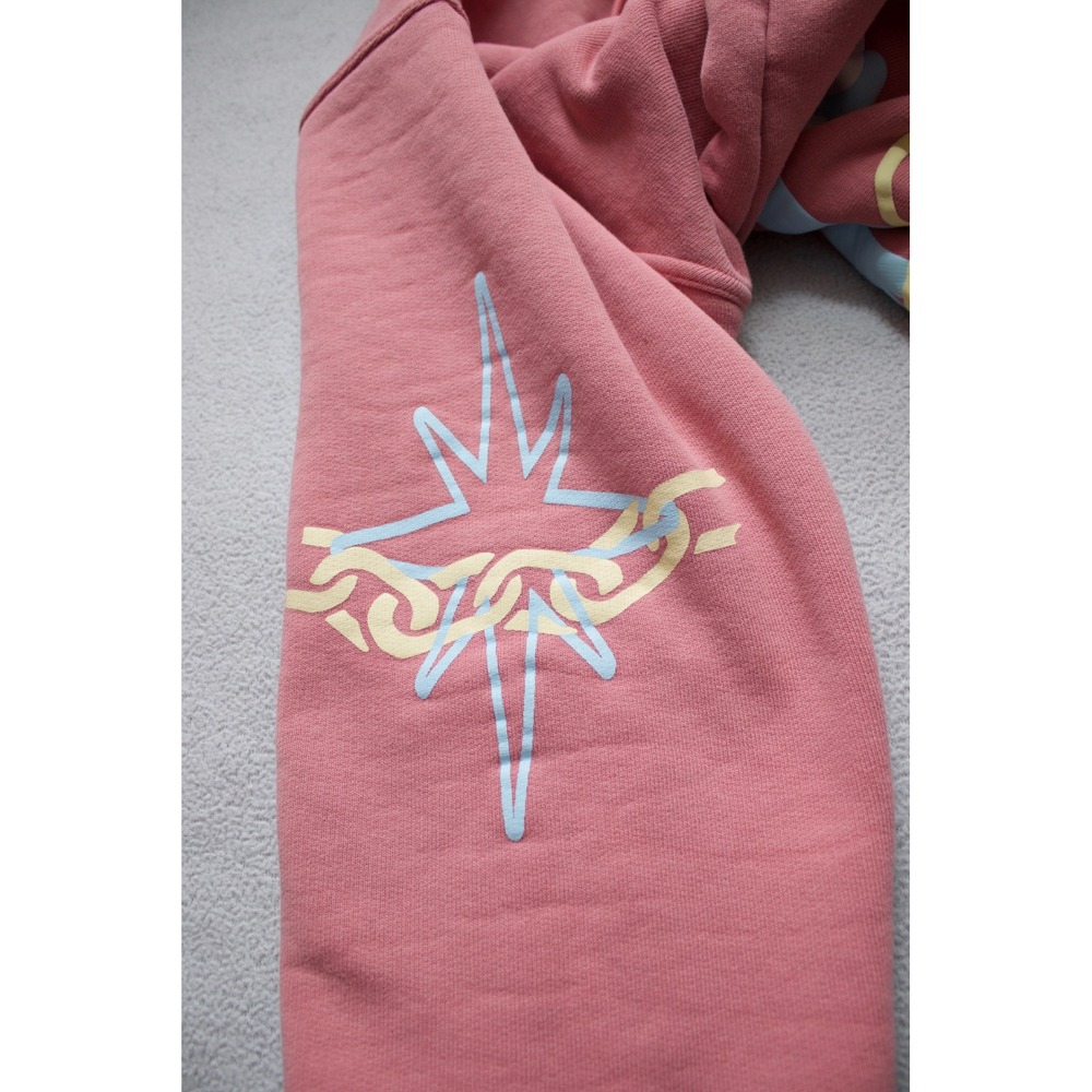 Sugarhill Paranoid Hoodie Salmon Pink Printed Graphics Pullover Men's 2XL - Picture 9 of 15